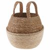 vidaXL Vazonas su rankenomis Balta &Oslash; 22 x 20 cm 100% Jūros žolė