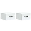 vidaXL Sieninis naktinis staliukas 2 pcs Balta 34,5 x 33 x 20 cm