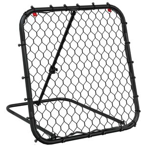 vidaXL Futbolo kamuolio at&scaron;okimo sienelė, juoda, 84x73x60&ndash;80cm