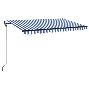 vidaXL I&scaron;traukiama markizė Mėlyna ir balta 400 &times; 300 cm Poliesteris