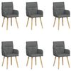 vidaXL Valgomojo kėdės 6 pcs Audinys Tamsiai pilka 60 x 56 x 96 cm