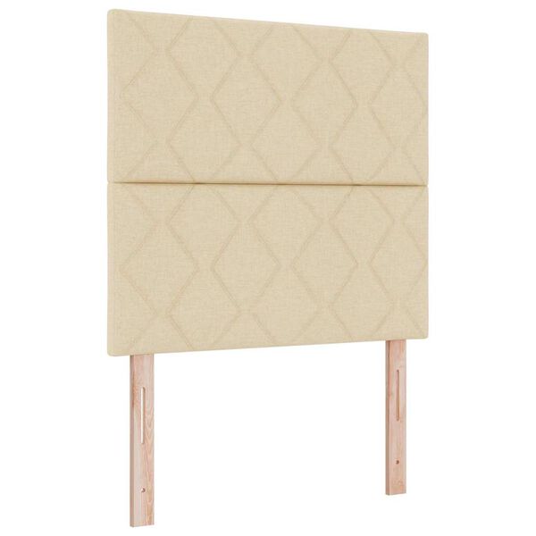 vidaXL LED Čiužinio Lova su čiužiniu Kreminė 100 x 200 cm audinys