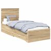 vidaXL Lovos rėmas su stalčių Sonamos ąžuolo ir sidabro 75 x 190 cm
