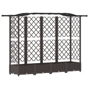 vidaXL Pakeltas lovas su trelėmis ir stogu Ruda 203,5 x 40 x 125 cm PP