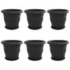 vidaXL Augalų vazonai 6 pcs Juoda &Oslash; 39 x 32 cm Plastmasė