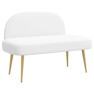vidaXL Aptrauktas suolelis su atlo&scaron;u Balta 110 x 60 x 76 cm