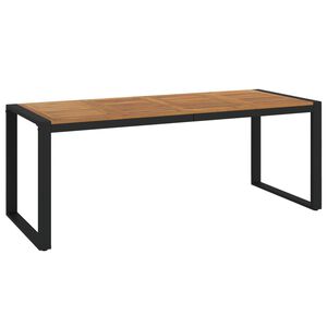 vidaXL Sodo stalas su U formos kojomis, 200x90x75cm, akacijos masyvas