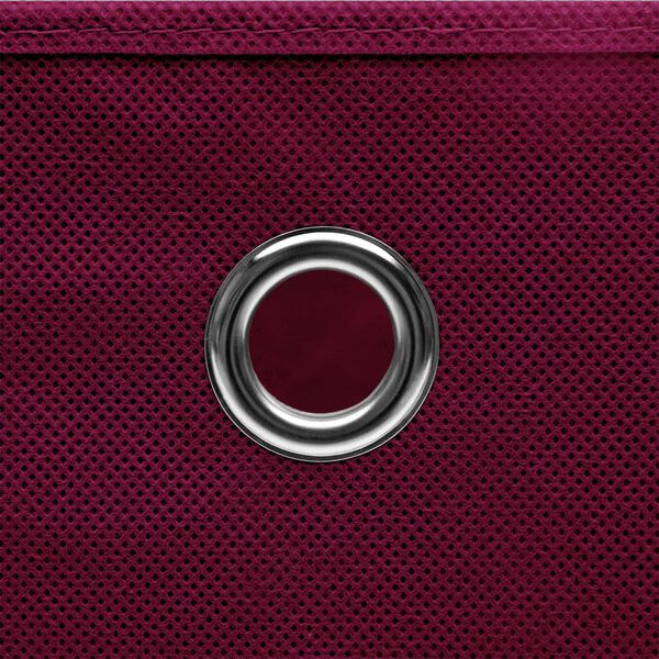 vidaXL Daiktadėžės, 4vnt., tamsiai raudonos, 32x32x32cm, audinys