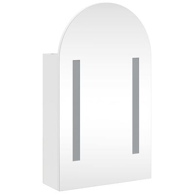 vidaXL Veidrodinė vonios kambario spintelė su LED, balta, 42x13x70cm