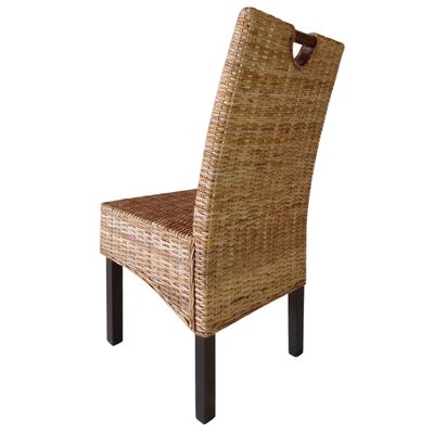 vidaXL Valgomojo kėdės, 2 vnt., Kubu ratanas, mango mediena