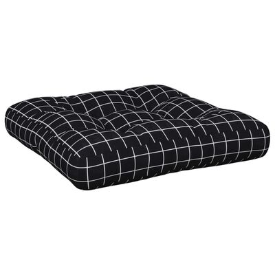 vidaXL Palečių pagalvėlės, 2vnt., juodos spalvos, audinys, languotos