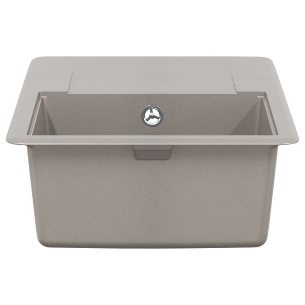 vidaXL Kriauklė Pilka 670 x 460 mm 80% Kvarcas ir 20% Derva