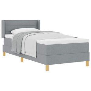 vidaXL Kiemas lova su čiužiniu &Scaron;viesiai pilka 200 x 80 cm audinys