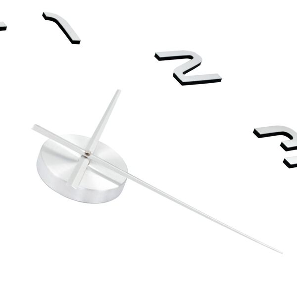 vidaXL Sieninis laikrodis, sidabr. sp., 100cm, mod. diz., 3D, XXL