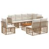vidaXL Lauko sofos komplektas 9 pcs Natūralus ir grietinėlės baltas