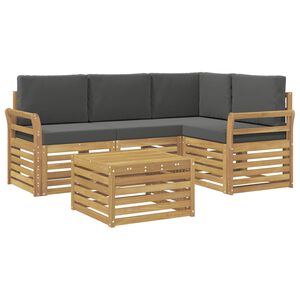 vidaXL Lauko sofos komplektas 5 vnt. Balta ir antracito Poliesteris