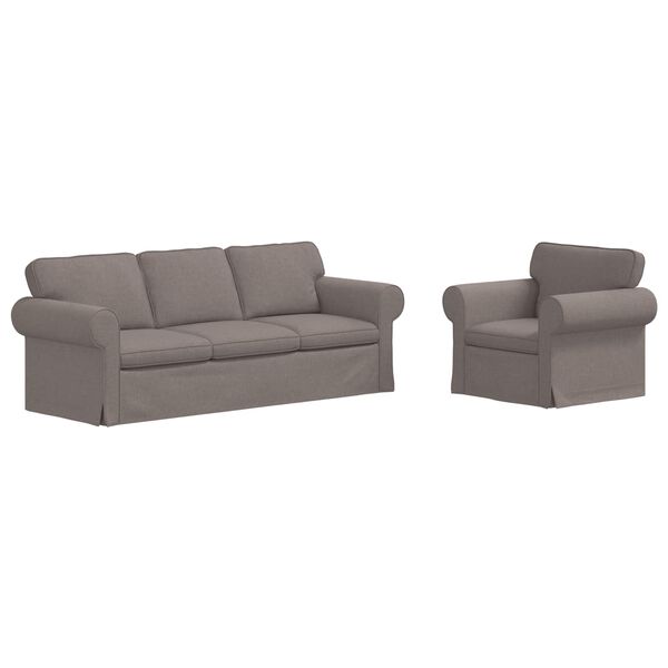 vidaXL Sofa 180cm 2 pcs Taupe Metalas