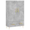 vidaXL Komoda, betono pilkos spalvos, 69,5x31x115cm, apdirbta mediena