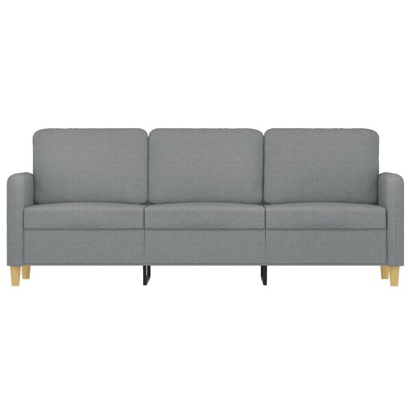 vidaXL Trivietė sofa, &scaron;viesiai pilkos spalvos, 180cm, audinys