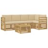 vidaXL Lauko sofos komplektas 6 pcs Balta ir kreminė 59 x 59 x 37 cm