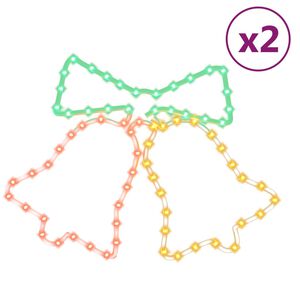 vidaXL Kalėdinės dekoracijos varpeliai su 72 LED, 2vnt., 50x56cm