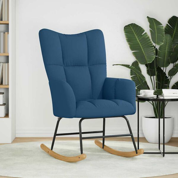 vidaXL Supama kėdė, mėlynos spalvos, audinys