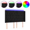 vidaXL Galvūgalis su LED, juodos spalvos, 163x16x118/128cm, aksomas