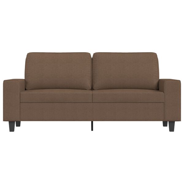 vidaXL Dvivietė sofa, rudos spalvos, 140cm, audinys