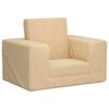 vidaXL Vaiki&scaron;ka sofa-lova, kreminės spalvos, mink&scaron;tas pliu&scaron;as