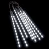 vidaXL Girlianda meteorų lietus, 8vnt., 30cm, 192 &scaron;altos baltos LED