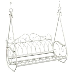 vidaXL Sūpynės suolas Plienas 112 x 60 x 126,5 cm Antikinė balta