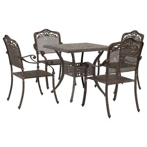 vidaXL Sodo stalo komplektas 5 pcs Bronzinė Liejamasis aliuminis