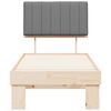vidaXL Lovo rėmas su apmu&scaron;tu galvūgaliu &Scaron;viesiai pilka 75 x 190 cm