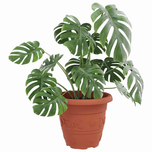 vidaXL Apvalus gėlių vazonas 6 pcs Raudona plyta &Oslash; 26 x 21.5 cm