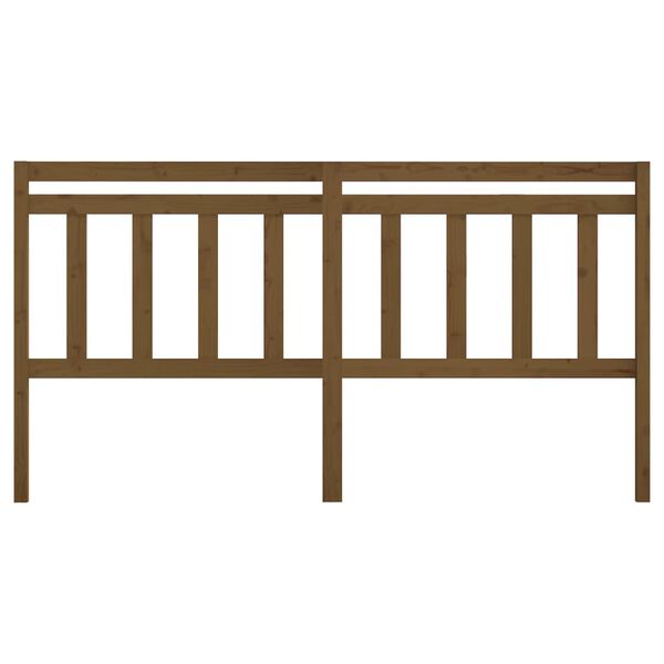 vidaXL Lovos galvūgalis, medaus rudas, 206x4x100cm, pušies masyvas