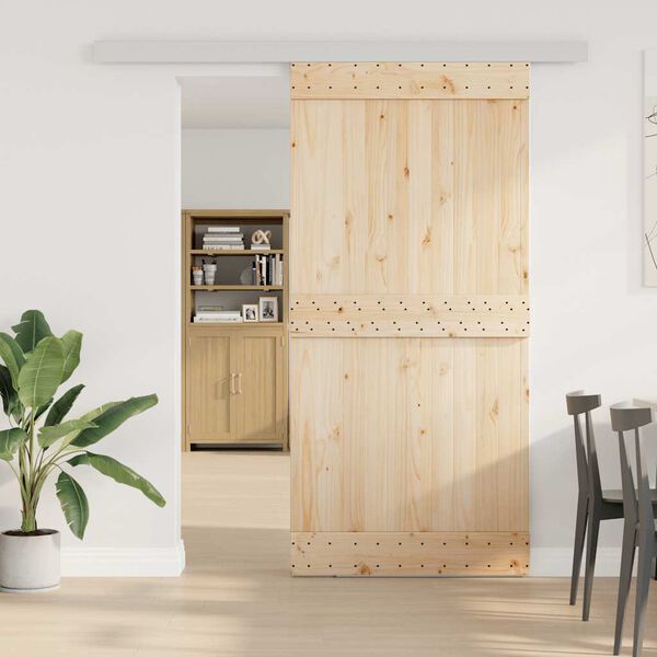 vidaXL Stumdomų durų įrangos rinkinys, juodos sp., 200cm