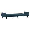 vidaXL Dvivietė sofa-lova, mėlynos spalvos, aksomas