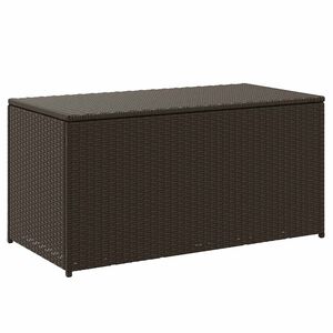 vidaXL Sodo daiktadėžė, rudos spalvos, 100x50x50cm, poliratanas