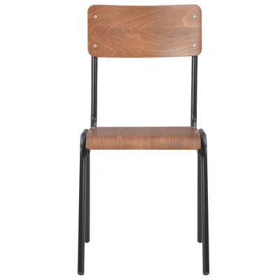 vidaXL Valgomojo kėdės, 2 vnt., rudos sp., faneros masyvas ir plienas