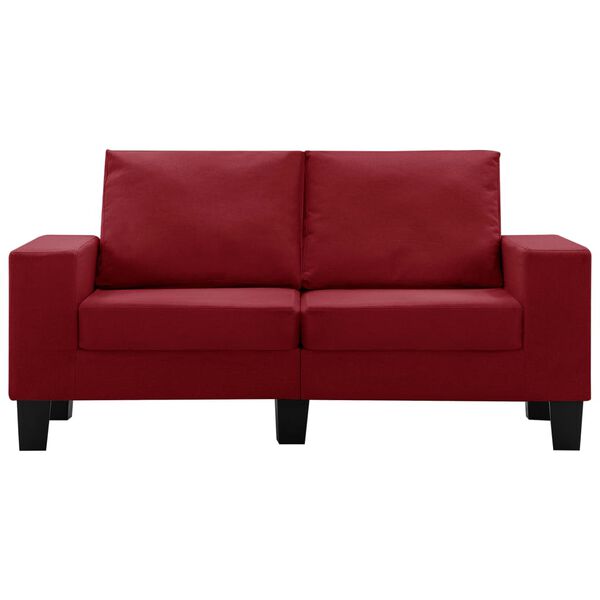 vidaXL Dvivietė sofa, raudonojo vyno spalvos, audinys