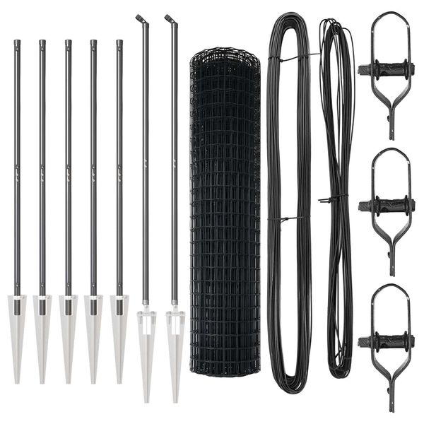 vidaXL Tvora su stulpais Pilka 1,2 x 10 m Plienas ir PVC