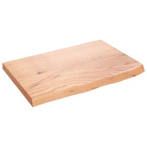 vidaXL Stalvir&scaron;is, &scaron;viesiai rudas, 60x40x(2-4) cm, medienos masyvas