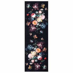 vidaXL Virtuvės kilimas Juoda 180 x 60 cm Aksomas