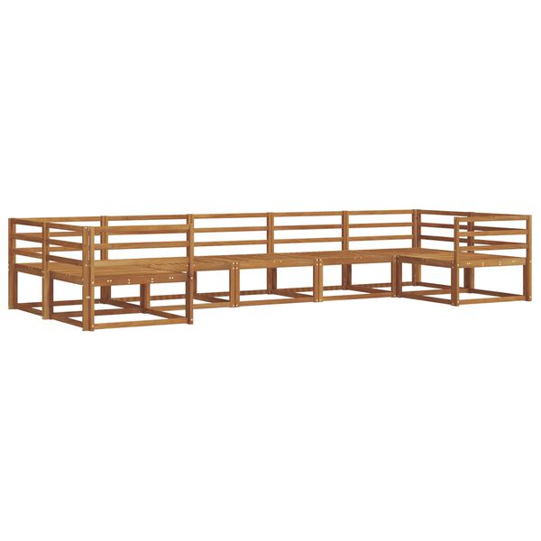 vidaXL Lauko sofos komplektas 7 pcs Natūrali Kietos akacijos mediena