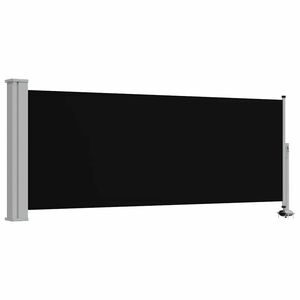vidaXL I&scaron;traukiama &scaron;oninė kiemo pertvara, juodos spalvos, 100x300cm