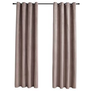 vidaXL Naktinės užuolaidos su žiedais, 2vnt., taupe spalvos, 140x175cm