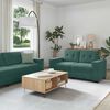 vidaXL Sofa 3 pcs Tamsiai žalia Lino mišinio audinys