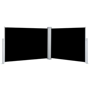 vidaXL I&scaron;traukiama &scaron;oninė pertvara, juodos spalvos, 100x1000cm