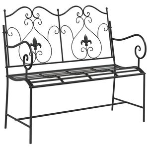 vidaXL Sodo suolas 2 -Seater 104 x 54 x 93 cm Plienas Juoda
