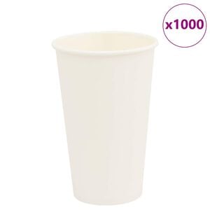 vidaXL Popieriniai kavos puodeliai, 1000vnt., 16oz, 400ml, baltas